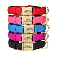 Personalisiertes Hundehalsband mit Gravur, strapazierfähiges Polyamid-Material, bequemes weiches Futter, wasserdicht und schnelltrocknend, verstellbares Halsband für kleine bis große Hunde, mit personalisiertem Namensschild für tägliche Spaziergänge und