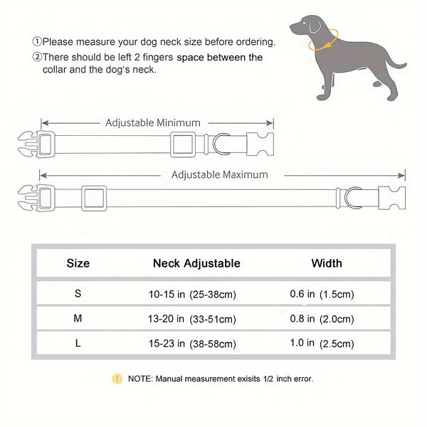 Personalisiertes Hundehalsband mit Gravur, strapazierfähiges Polyamid-Material, bequemes weiches Futter, wasserdicht und schnelltrocknend, verstellbares Halsband für kleine bis große Hunde, mit personalisiertem Namensschild für tägliche Spaziergänge und