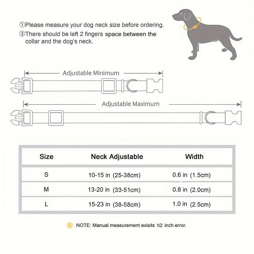Personalisiertes Hundehalsband mit Gravur, strapazierfähiges Polyamid-Material, bequemes weiches Futter, wasserdicht und schnelltrocknend, verstellbares Halsband für kleine bis große Hunde, mit personalisiertem Namensschild für tägliche Spaziergänge und